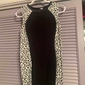 Black and Leopard Bodycon Dress